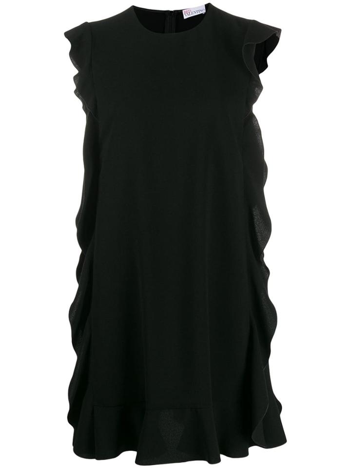 Red Valentino Ruffle Detail Mini Dress - Black