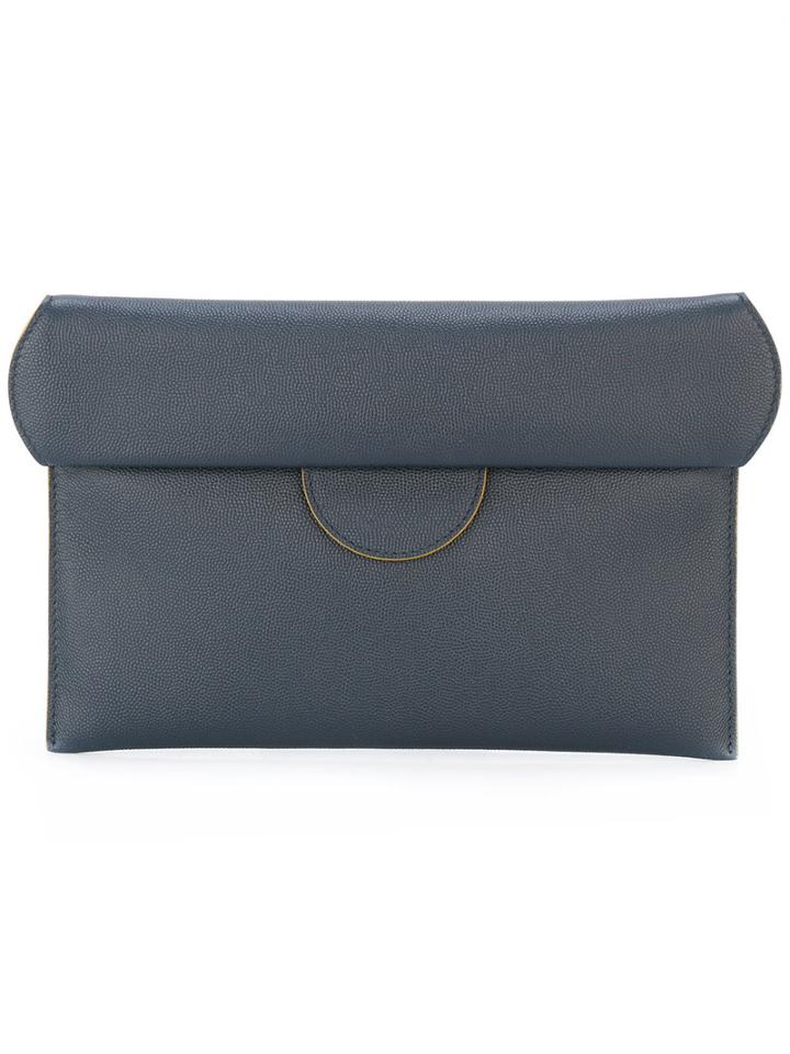 Roksanda - Foldover Clutch - Women - Calf Leather - One Size, Blue, Calf Leather