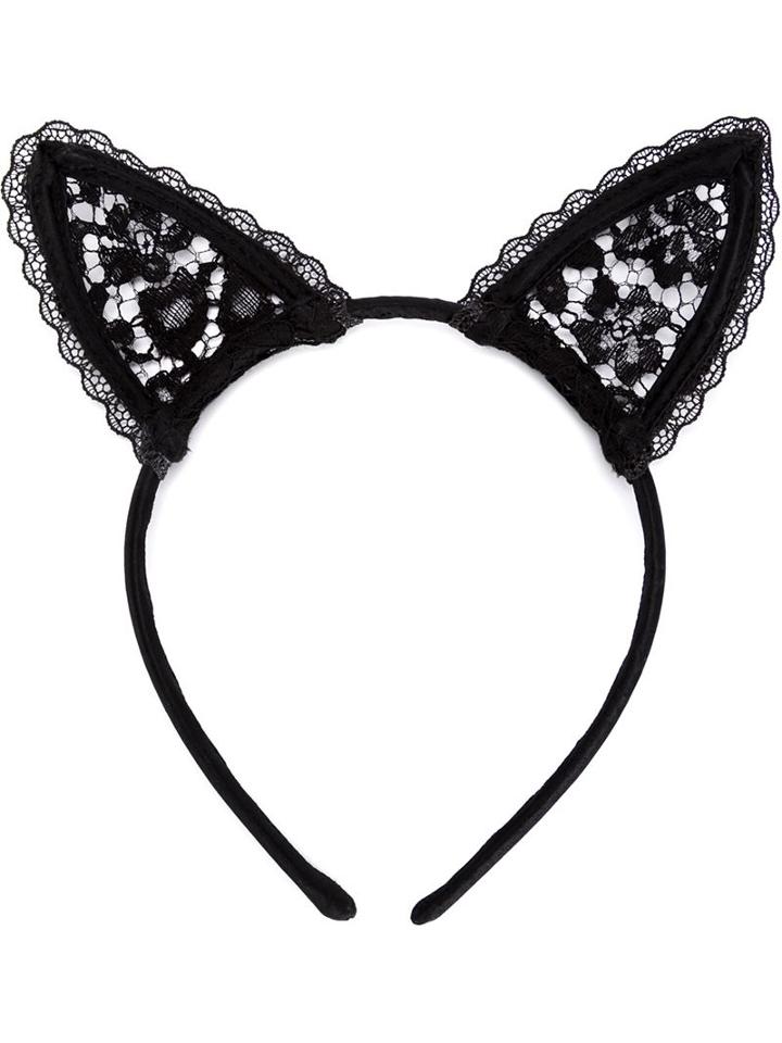 Fleur Du Mal Lace Ear Hair Band, Women's, Black, Polyamide