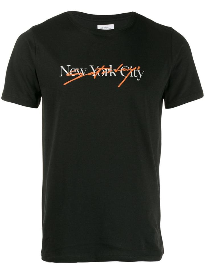 Saturdays Nyc Logo Print T-shirt - Black