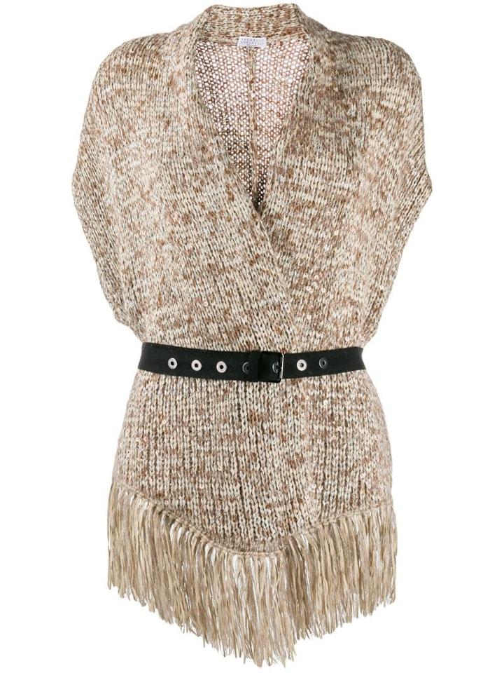 Brunello Cucinelli Belted Cardi-coat - Neutrals