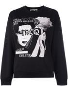 Mcq Alexander Mcqueen Band Print Sweatshirt, Women's, Size: Small, Black, Polyester