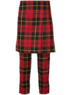 Comme Des Garçons Vintage Tartan Skirt Trousers - Red