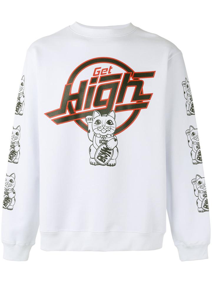 Gcds Printed Sweatshirt, Men's, Size: Medium, White, Cotton