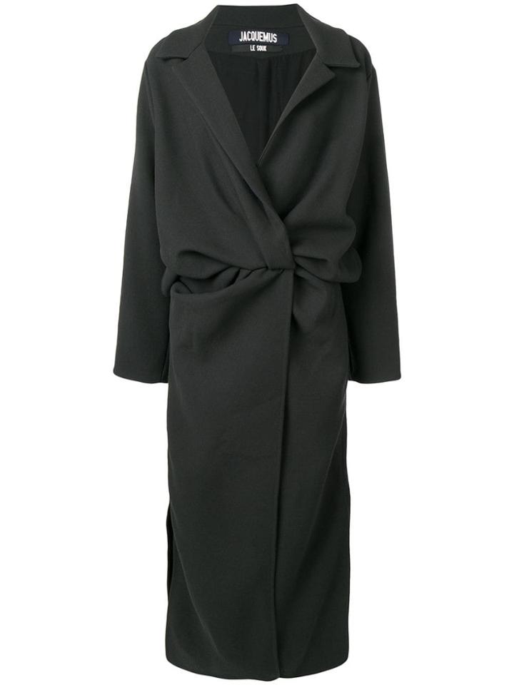 Jacquemus Gathered Waist Coat - Black