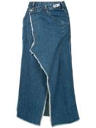 Ground Zero Distressed Wrapped Denim Skirt - Blue