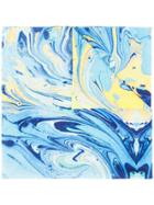 Domenico Formichetti Rorshach Marbled Paint Scarf - Blue