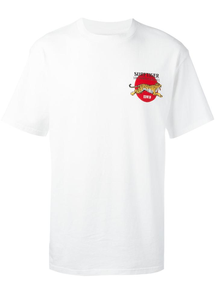 Edwin Malibu Surf Tiger T-shirt, Men's, Size: Small, White, Cotton