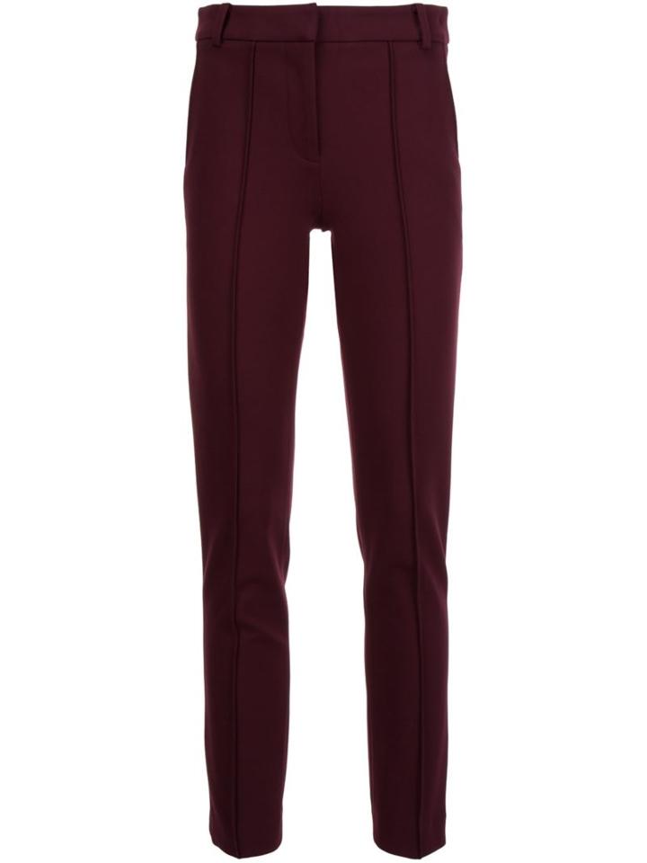 Tibi Slim Fit Seamed Trousers, Women's, Size: 0, Pink/purple, Rayon/polyamide/spandex/elastane