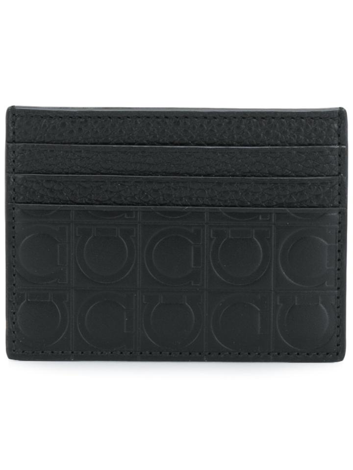 Salvatore Ferragamo Embossed Gancio Cardholder - Black
