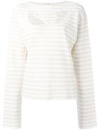Céline Striped Sweatshirt With Cut-out Detail, Women's, Size: Xs, Nude/neutrals, Cotton/polyester/viscose