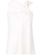 Victoria Beckham - Knotted Trim Top - Women - Spandex/elastane/acetate/viscose - 10, White, Spandex/elastane/acetate/viscose