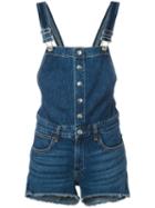 Rag & Bone /jean - 'lou' Short Overall - Women - Cotton - S, Blue, Cotton
