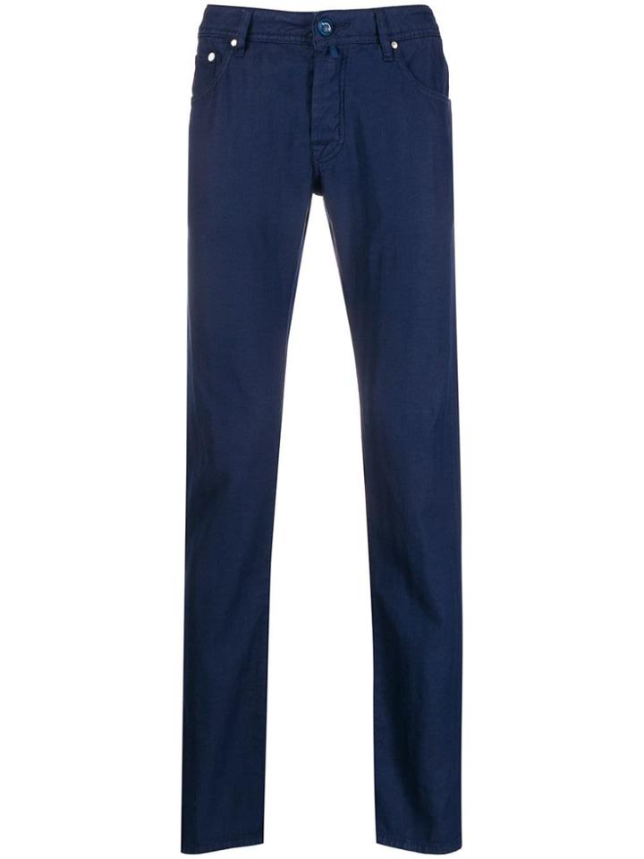 Jacob Cohen Pinstripe Trousers - Blue