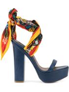 Dsquared2 Scarf Tie Platform Sandals - Blue