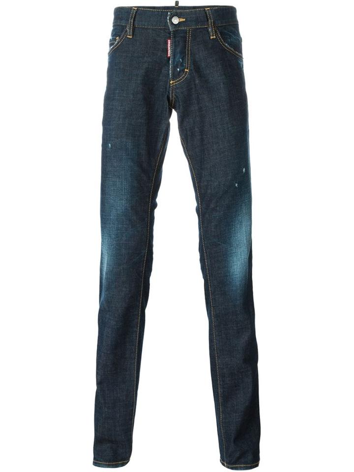 Dsquared2 'slim' Jeans, Men's, Size: 46, Blue, Cotton/spandex/elastane/polyester/calf Leather