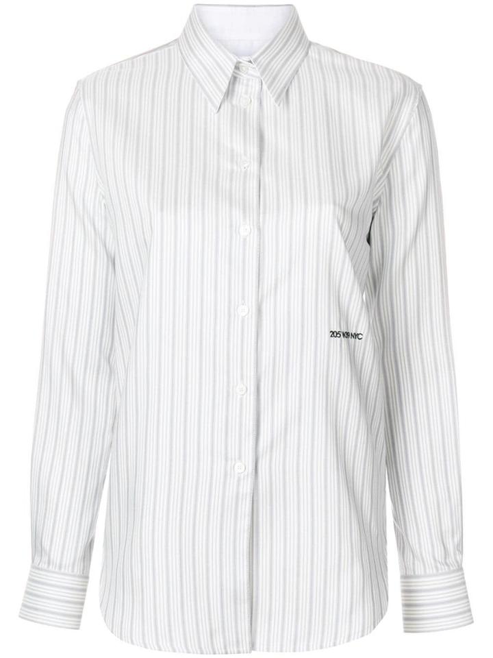 Calvin Klein 205w39nyc Striped Long Sleeved Shirt - White