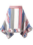 Msgm Pointy Striped Skirt - Multicolour