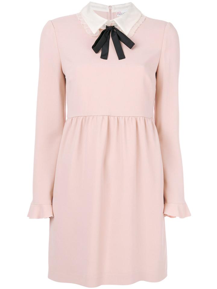Red Valentino - Pussy Bow Collar Dress - Women - Viscose/acetate/spandex/elastane/polyester - 40, Pink/purple, Viscose/acetate/spandex/elastane/polyester