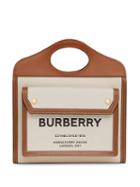 Burberry Mini Two-tone Canvas And Leather Pocket Bag - Neutrals