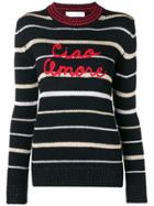 Giada Benincasa Ciao Amore Lurex Stripe Sweater - Black