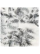 Alexander Mcqueen Eagle & Leaves Scarf - White