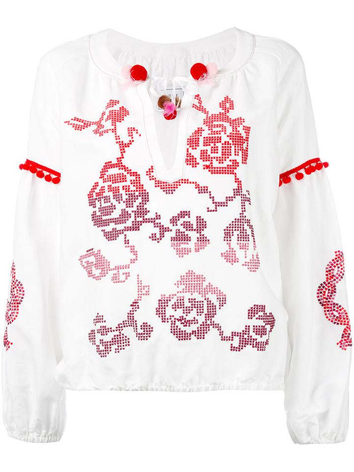 Forte Forte - Floral Embroidery Blouse - Women - Linen/flax/polyester/viscose - 38, White, Linen/flax/polyester/viscose