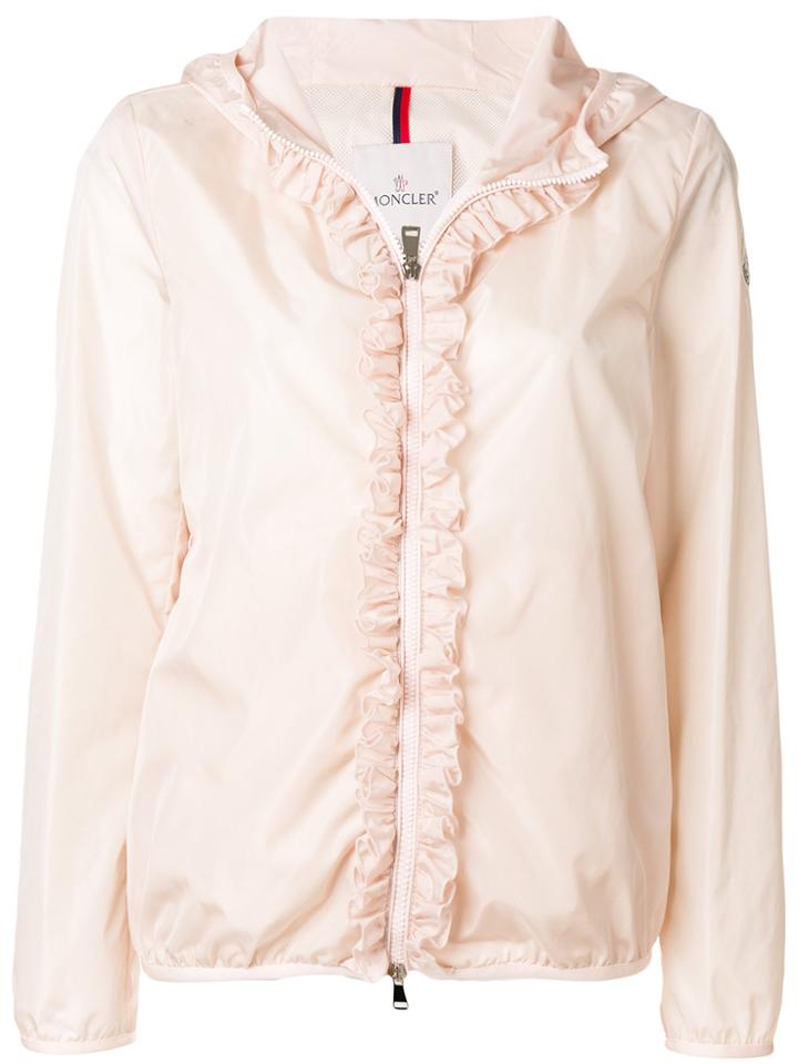 Moncler Ruffle Trim Hooded Jacket - Pink & Purple
