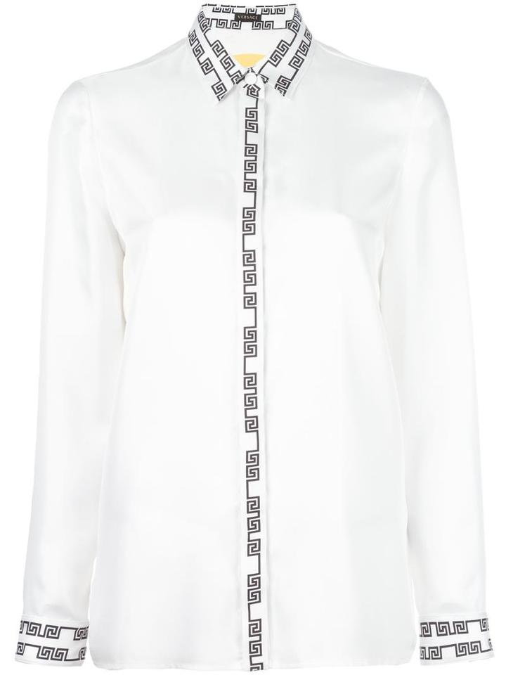 Versace Pop Medusa Shirt, Women's, Size: 40, White, Silk