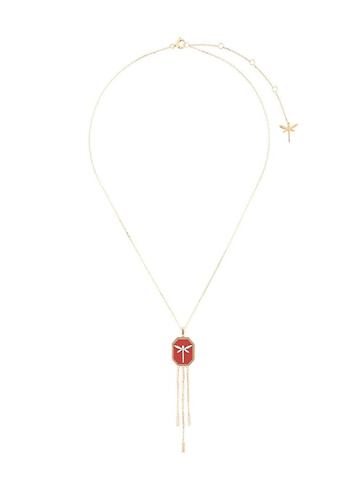 Anapsara Dragondly Pendant Necklace - Yellow Gold