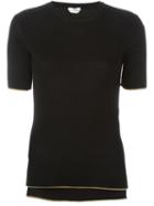 Fendi Ribbed T-shirt, Women's, Size: 44, Black, Silk