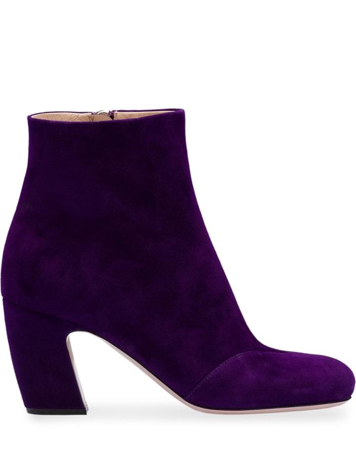 Miu Miu Suede Booties - Purple