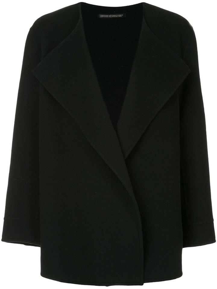 Yohji Yamamoto Vintage Draped Long-sleeve Coat - Black