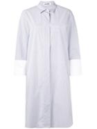 Jil Sander - Striped Shirt Dress - Women - Cotton - 38, Blue, Cotton