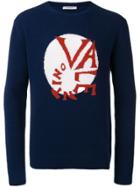 Valentino Spiral Logo Intarsia Jumper - Blue