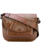 Palm Tree Studded Satchel - Women - Leather - One Size, Brown, Leather, Htc Hollywood Trading Company