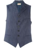 Romeo Gigli Vintage Striped Waistcoat, Men's, Size: 50, Blue