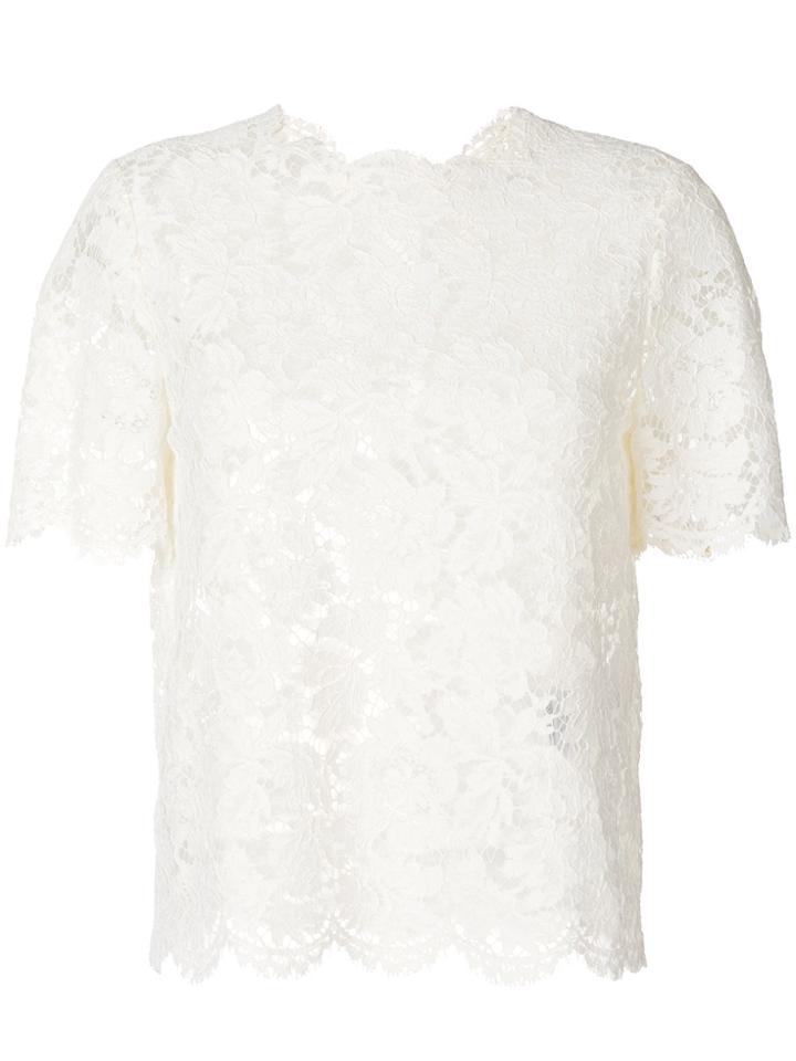 Valentino Heavy Lace Top - White