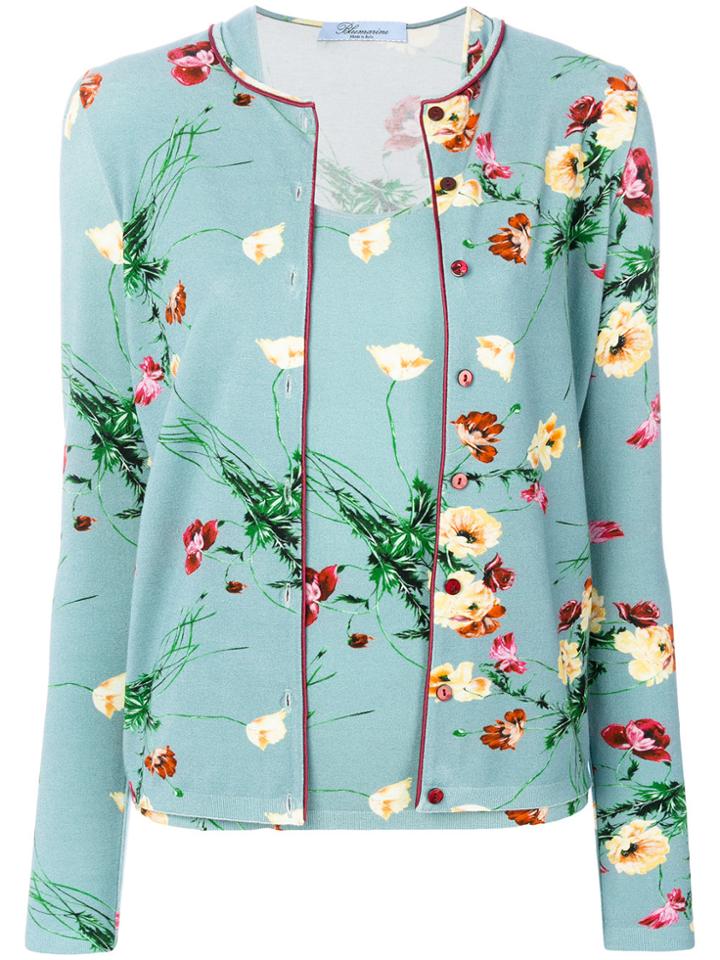 Blumarine Floral Twin Set - Blue