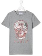 Philipp Plein Junior Teen Skull Sketch T-shirt - Grey