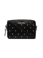 Miu Miu Black Stud Embellished Leather Camera Bag
