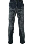 Issey Miyake Woven Check Trousers - Blue