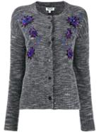 Kenzo Floral Embroidered Cardigan - Grey