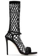 Marco De Vincenzo 110 Satin Net Sock Sandals - Black