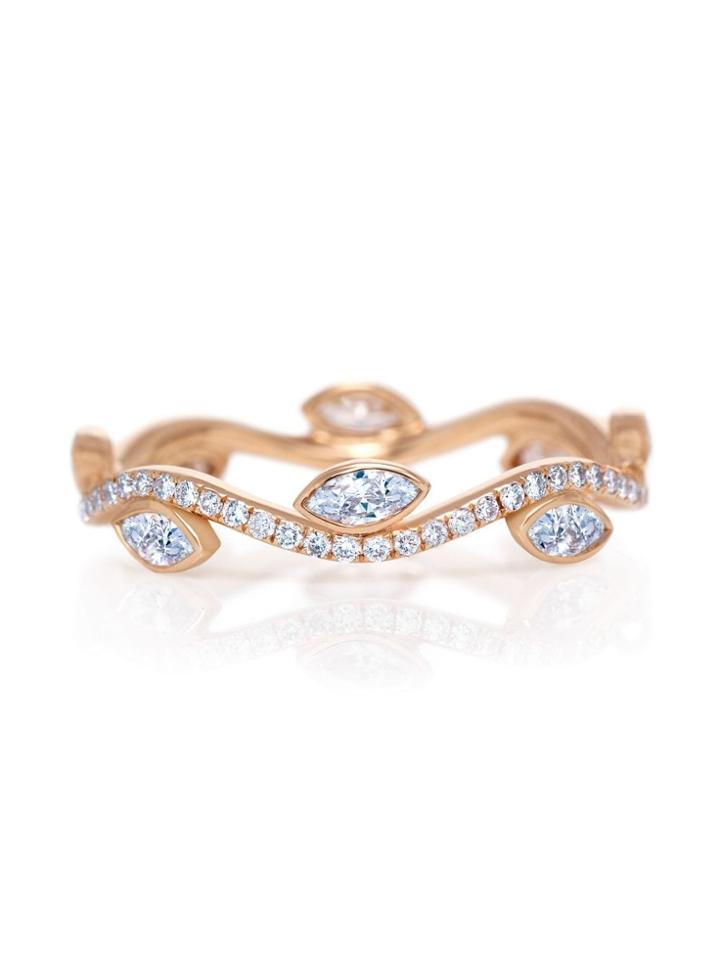 De Beers 18kt Rose Gold Adonis Rose Diamond Band - Metallic