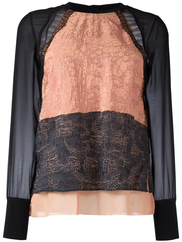 3.1 Phillip Lim Layered Detail Jumper, Women's, Size: 6, Nude/neutrals, Viscose/polyamide/silk/nylon