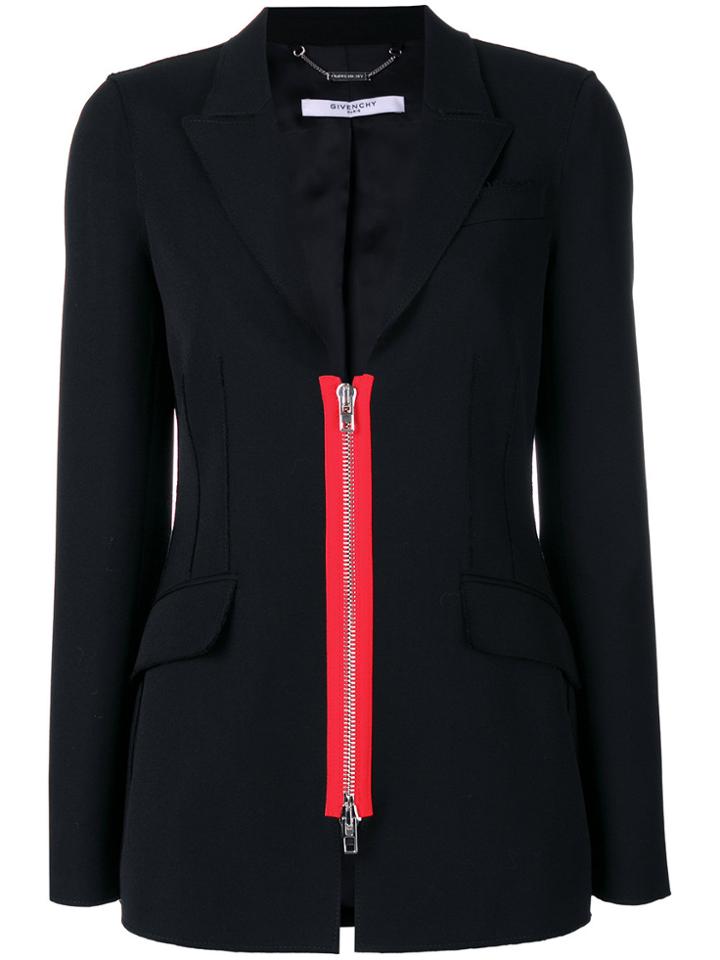Givenchy Zip Placket Blazer - Black