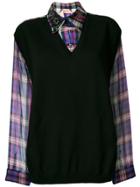 No21 Two-piece Vest Plaid Shirt - Black