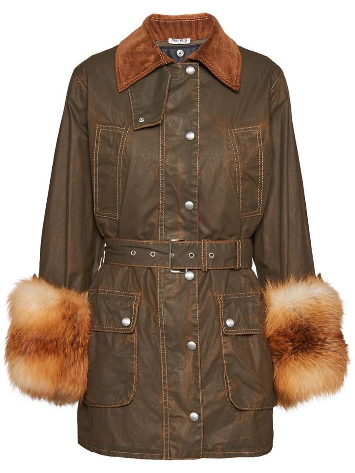 Miu Miu Waxed Jacket - Brown