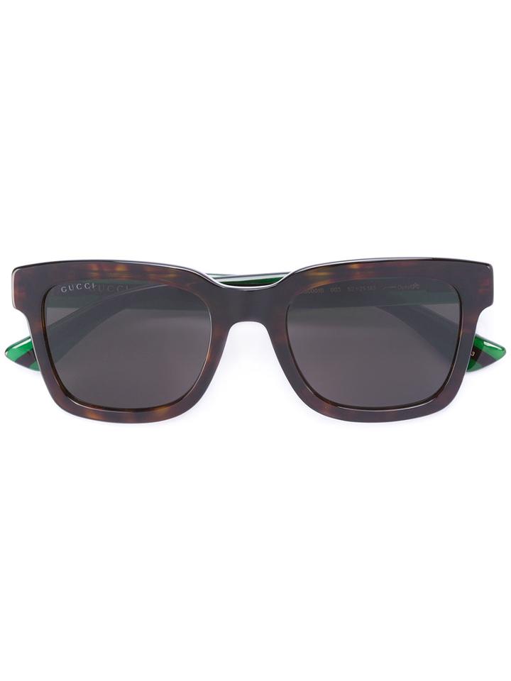 Gucci Eyewear - Web Arm Tortoiseshell Glasses - Men - Acetate - One Size, Brown, Acetate